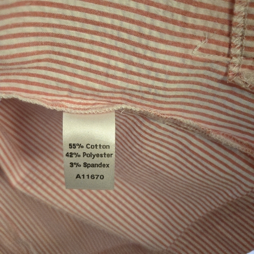 Appleseed's Pink Seersucker Striped Jacket/Blouse Prep Classy Summer Comfort - Picture 4 of 4